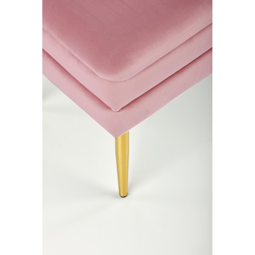 Bank mit Stauraum VELVA 37x78 cm rosa/golden