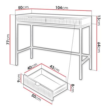 Beistelltisch NOVA 77x104 cm schwarz/golden