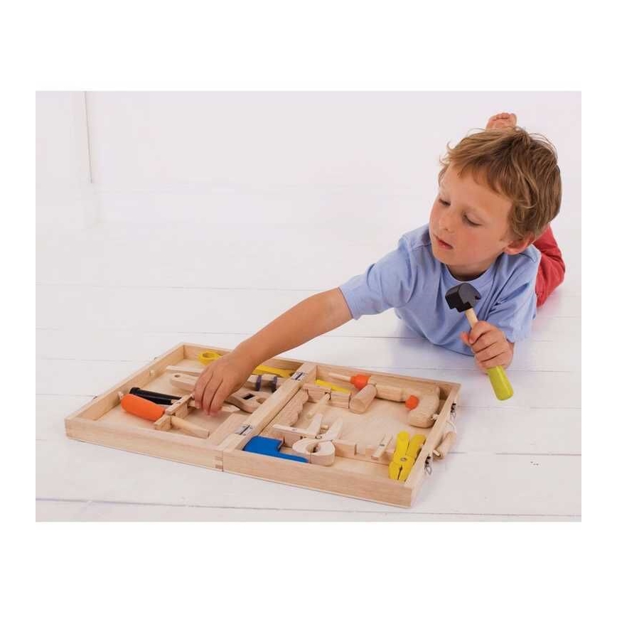 Bigjigs Toys - Holzkasten mit Werkzeugen