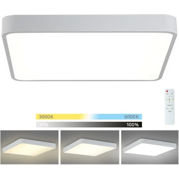 Brilagi - Dimmbare LED-Deckenleuchte POOL LED/48W/230V 3000-6000K 50x50 cm weiß + Fernbedienung