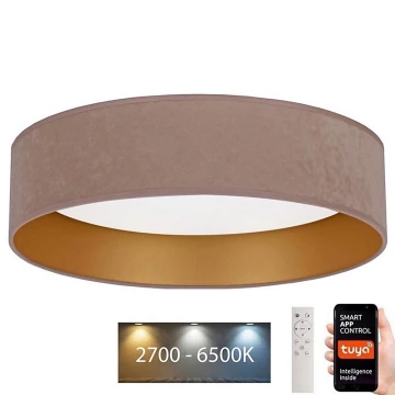 Brilagi – Dimmbare LED-Deckenleuchte VELVET SMART LED/24W/230V d 45 cm 2700-6500K Wi-Fi Tuya beige/golden + Fernbedienung