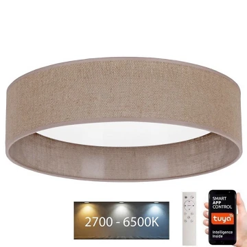 Brilagi – Dimmbare LED-Deckenleuchte VELVET SMART LED/24W/230V d. 45 cm 2700-6500K Wi-Fi Tuya braun + Fernbedienung