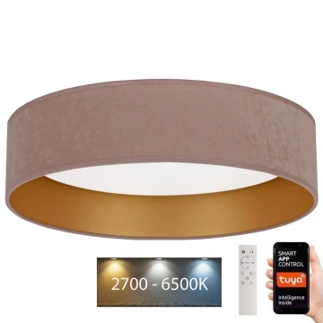 Brilagi – Dimmbare LED-Deckenleuchte VELVET SMART LED/36W/230V d. 55 cm 2700-6500K Wi-Fi Tuya beige/golden + Fernbedienung