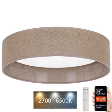 Brilagi – Dimmbare LED-Deckenleuchte VELVET SMART LED/36W/230V d 55 cm 2700-6500K Wi-Fi Tuya braun + Fernbedienung