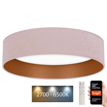 Brilagi – Dimmbare LED-Deckenleuchte VELVET SMART LED/36W/230V d. 55 cm 2700-6500K Wi-Fi Tuya pink/golden + Fernbedienung