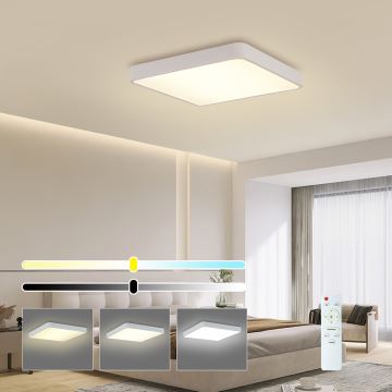 Brilagi - Dimmbare LED-Deckenleuchte POOL LED/48W/230V 3000-6000K 50x50 cm weiß + Fernbedienung