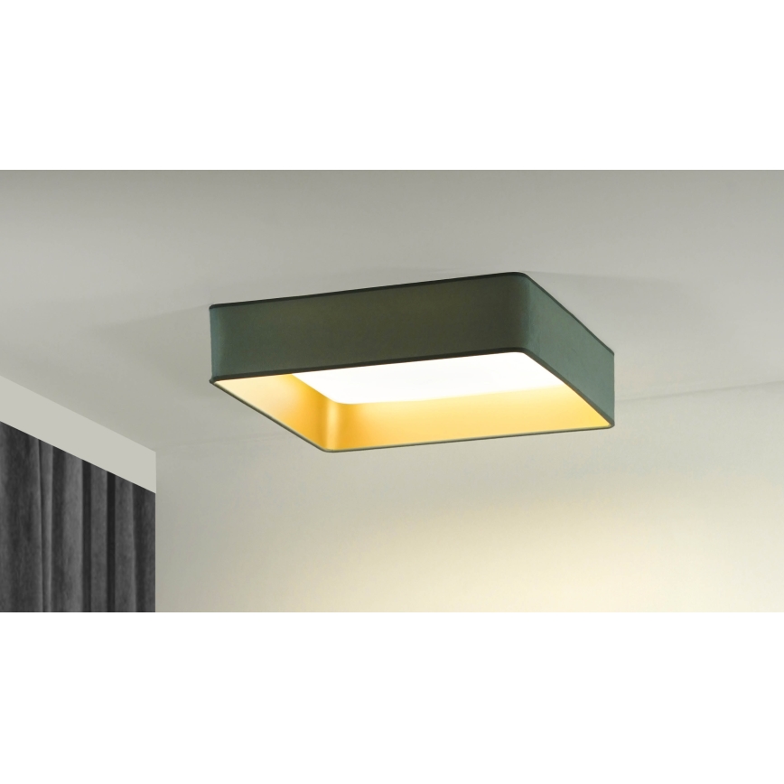 Brilagi - Dimmbare LED-Deckenleuchte VELVET SQUARE LED/24W/230V 3000/4000/6500K + Fernbedienung Minze