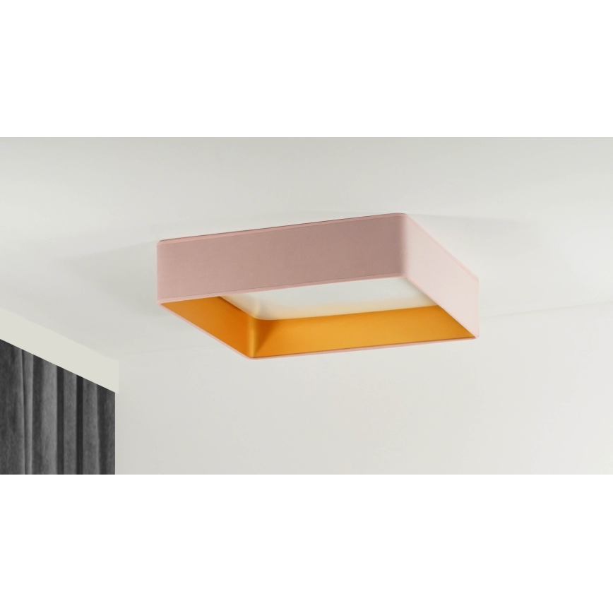 Brilagi - Dimmbare LED-Deckenleuchte VELVET SQUARE LED/24W/230V 3000/4000/6500K + Fernbedienung rosa