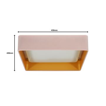 Brilagi - Dimmbare LED-Deckenleuchte VELVET SQUARE LED/24W/230V 3000/4000/6500K + Fernbedienung rosa
