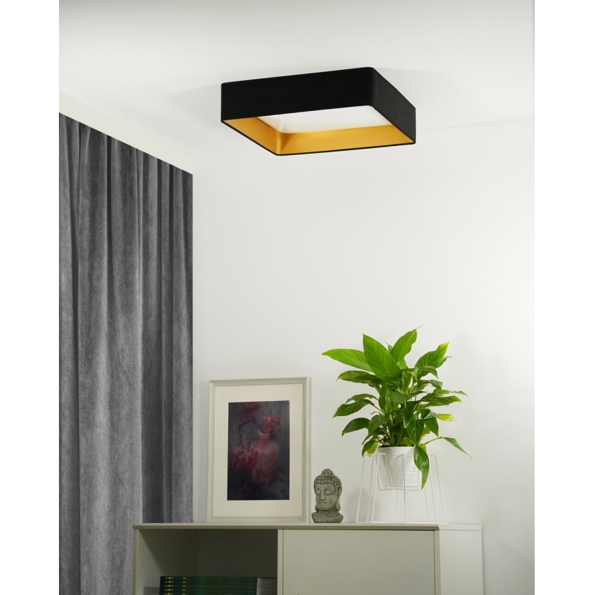 Brilagi - Dimmbare LED-Deckenleuchte VELVET SQUARE LED/24W/230V 3000/4000/6500K + Fernbedienung schwarz