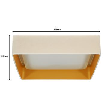 Brilagi - Dimmbare LED-Deckenleuchte VELVET SQUARE SMART LED/36W/230V 2700-6500K Wi-Fi Tuya + Fernbedienung cremefarben