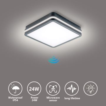 Brilagi - LED-Außenleuchte mit Sensor BENE LED/24W/230V 26x26 cm anthrazit IP54