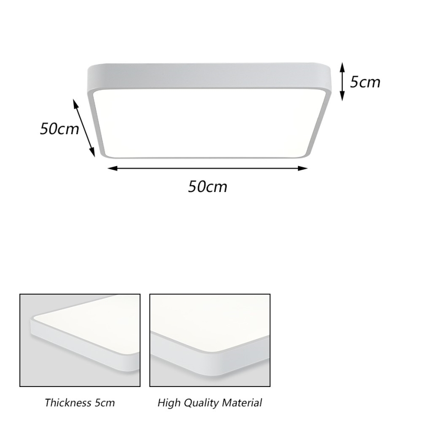 Brilagi - LED-Deckenleuchte POOL LED/48W/230V 3000/4500/6000K 50x50 cm weiß