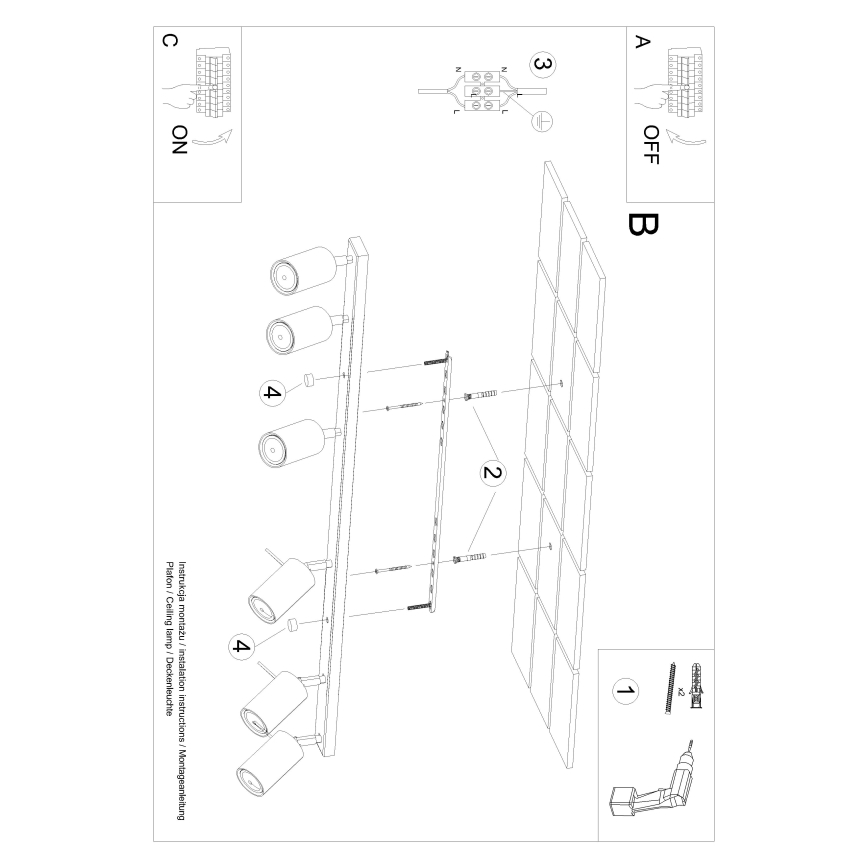 Brilagi -  LED-Strahler ASMUS 6xGU10/7W/230V schwarz