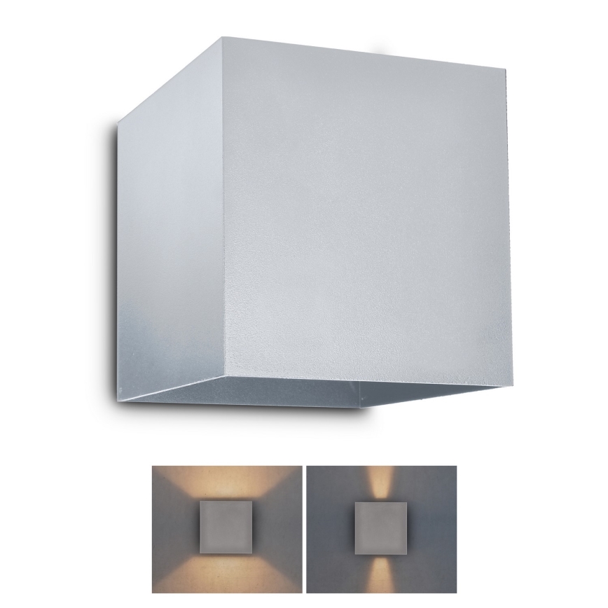 Brilagi - LED-Wandleuchte für den Außenbereich CUBE LED/6W/230V grau IP54