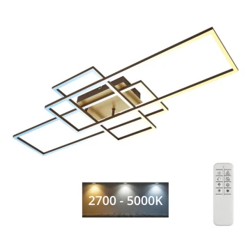 Brilo - Dimmbare LED-Aufbauleuchte FRAME LED/51W/230V 2700-5000K braun/golden + Fernbedienung