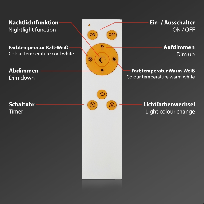 Brilo - Dimmbare LED-Deckenleuchte STARRY SKY LED/22W/230V 3000-6000K + Fernbedienung