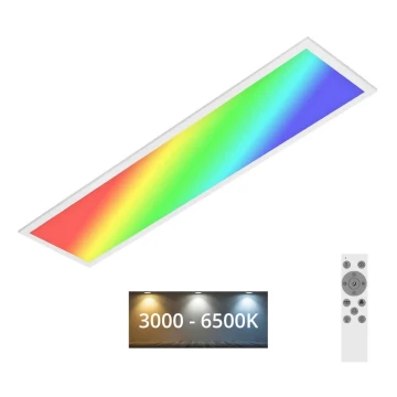 Brilo - Dimmbare RGBW-Deckenleuchte SLIM LED/24W/230V 3000-6500K 100x25 cm + Fernbedienung