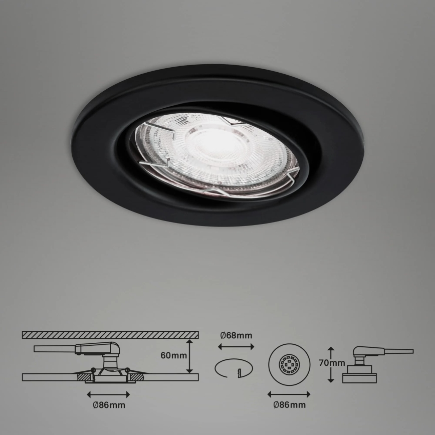 Brilo - SET 3x LED-Deckenleuchte für das Badezimmer 1xGU10/5W/230V IP23 schwarz