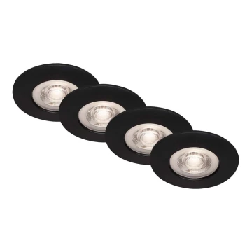 Brilo - SET 4x LED-Deckenleuchte für das Badezimmer LED/4,9W/230V IP44 schwarz