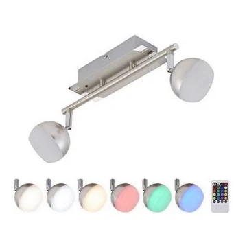 Briloner 2040-022 - LED RGB Dimmbare Spotleuchte 2xLED/3,3W/230V + Fernbedienung