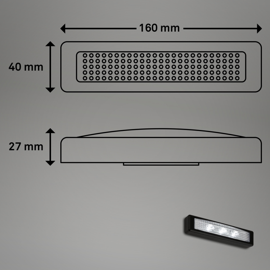 Briloner 2689-035 - LED-Touch-Orientierungslicht LERO LED/0,18W/3xAAA schwarz