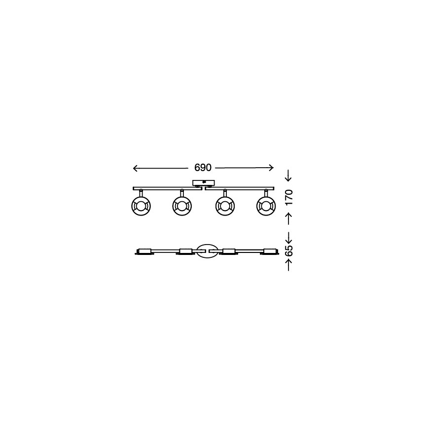 Briloner 2798-042 - LED Spotlight STONE 4xLED/4,5W/230V