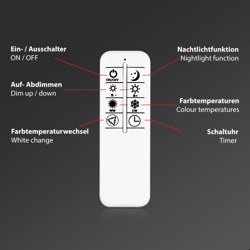 Briloner 3013-015 - Dimmbare LED-Aufbauleuchte FRAME LED/40W/230V 2700-6500K + Fernbedienung