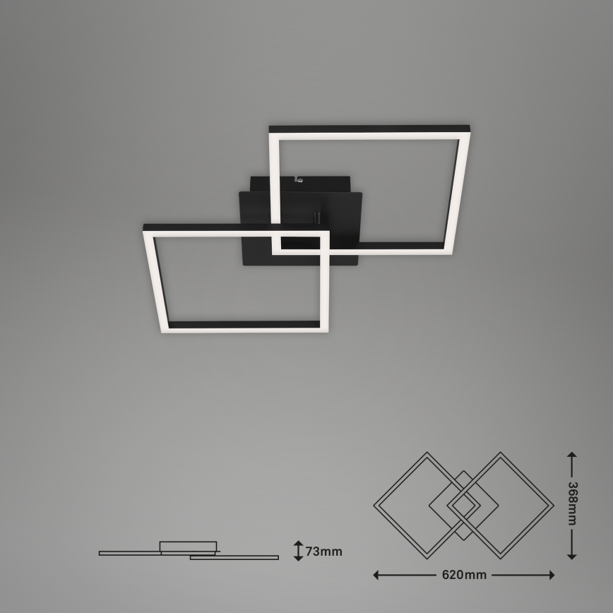 Briloner 3210-015 - Dimmbare LED-Deckenleuchte FRAME 2xLED/11W/230V schwarz