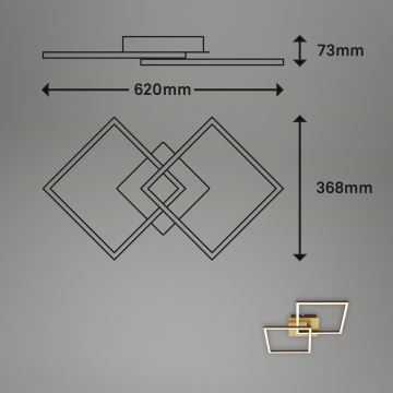 Briloner 3210-017 - Dimmbare LED-Deckenleuchte FRAME 2xLED/11W/230V golden