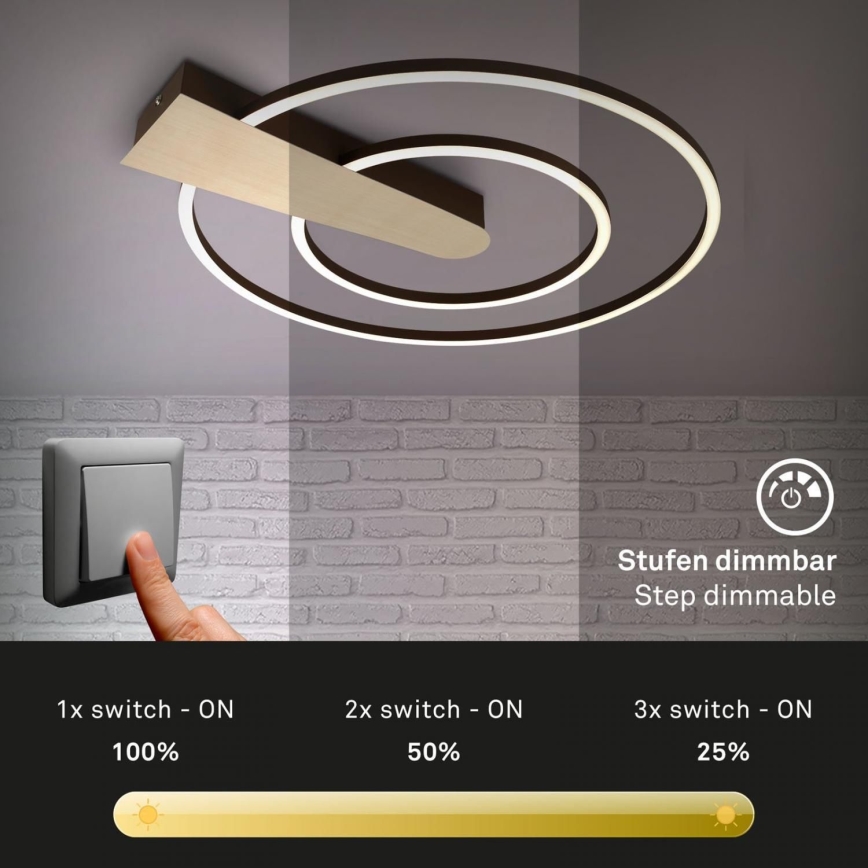 Briloner 3543-017 - Dimmbare LED-Deckenleuchte NICO LED/25W/230V golden