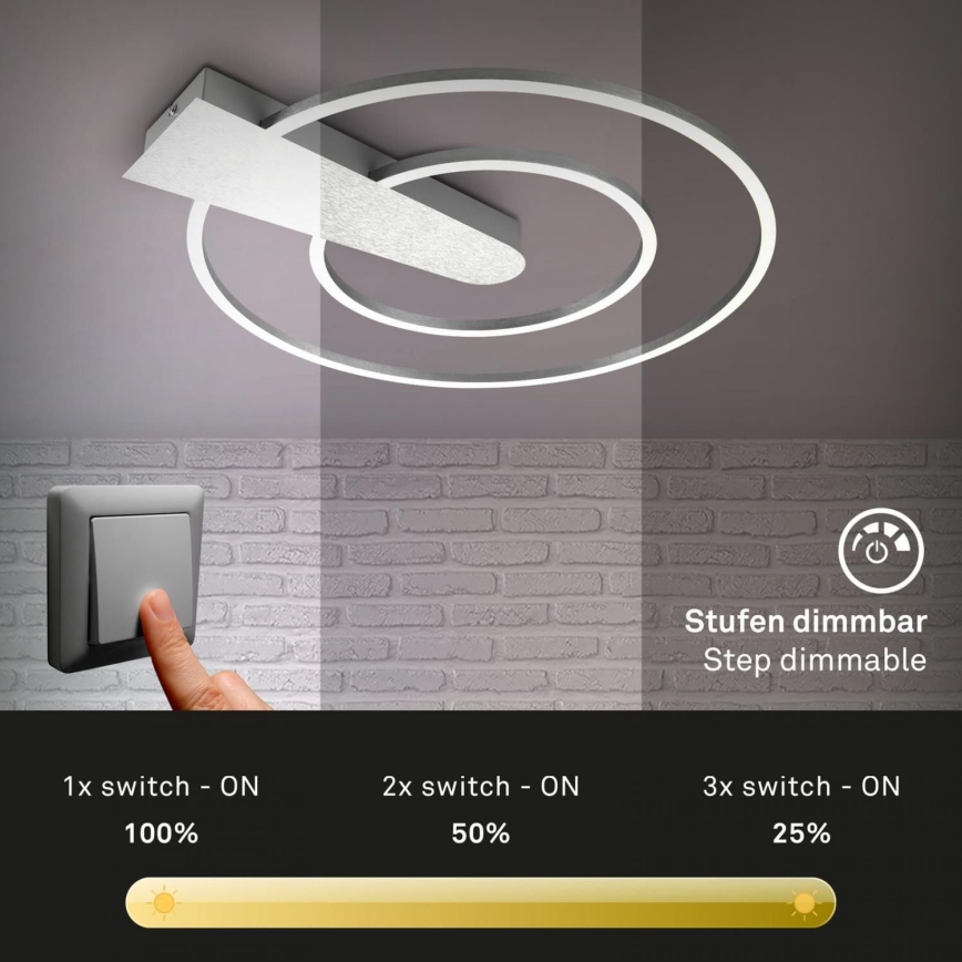 Briloner 3543-018 - Dimmbare LED-Deckenleuchte NICO LED/25W/230V Chrom