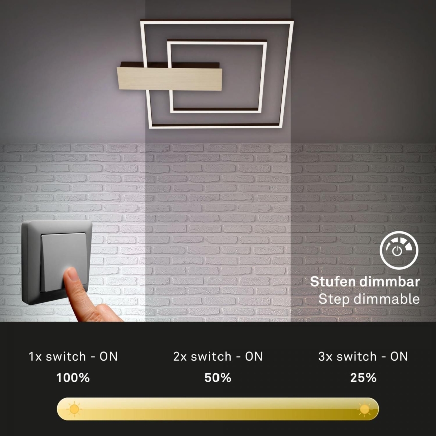 Briloner 3545-017 - Dimmbare LED-Deckenleuchte NICO LED/25W/230V golden