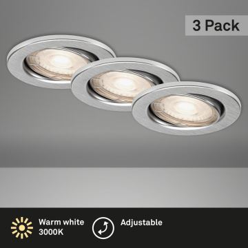 Briloner 7144-039 - Set 3x LED-Deckenleuchte für Badezimmer SLIDE 1xGU10/4W/230V IP23