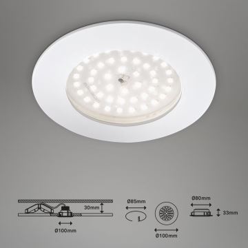 Briloner 7206-016 - LED-Einbauleuchte für Badezimmer LED/10,5W/230V IP44