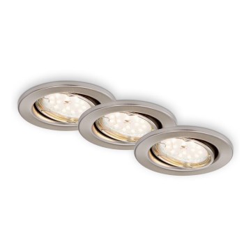 Briloner 7219-032 - SET 3x Dimmbare LED-Badezimmer-Einbauleuchte 1xGU10/5W/230V IP23