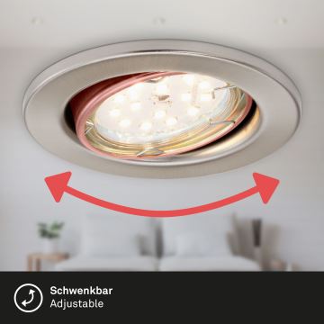 Briloner 7219-032 - SET 3x Dimmbare LED-Badezimmer-Einbauleuchte 1xGU10/5W/230V IP23