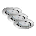 Briloner 7219-038 - SET 3x Dimmbare LED-Badezimmer-Einbauleuchte 1xGU10/5W/230V IP23