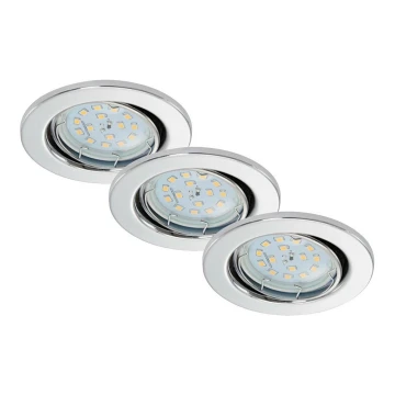 Briloner 7220-038 - PACK 3x LED Badezimmereinbauleuchte FIT 1xGU10/5W/230V