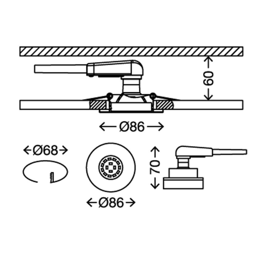 Briloner 7220-038 - PACK 3x LED Badezimmereinbauleuchte FIT 1xGU10/5W/230V