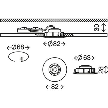 Briloner 7232-019 - Dimmbare LED-Einbauleuchte für Badezimmer LED/5,5W/230V IP23