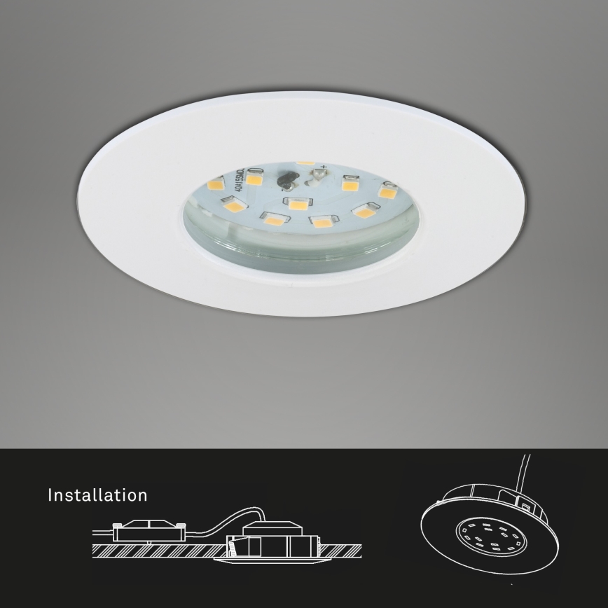 Briloner 7295-016 - LED dimmbare Badezimmer-Einbauleuchte ATTACH LED/6,5W/230V IP44