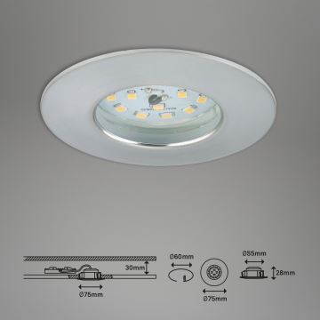 Briloner 7295-019 - LED dimmbare Badezimmer-Einbauleuchte ATTACH LED/6,5W/230V IP44