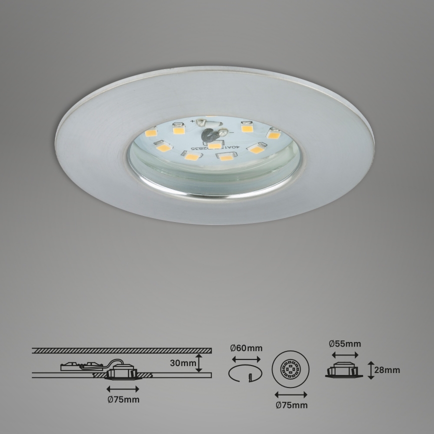 Briloner 7295-019 - LED dimmbare Badezimmer-Einbauleuchte ATTACH LED/6,5W/230V IP44