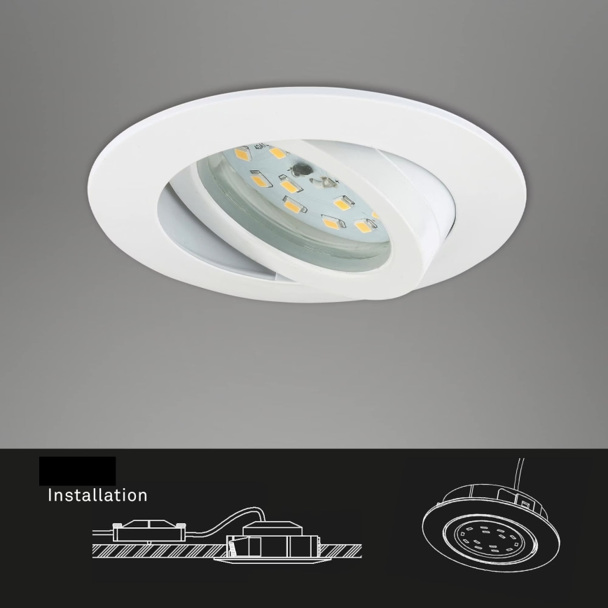 Briloner 7296-016 - Dimmbare LED-Einbauleuchte für Badezimmer LED/6,5W/230V IP23