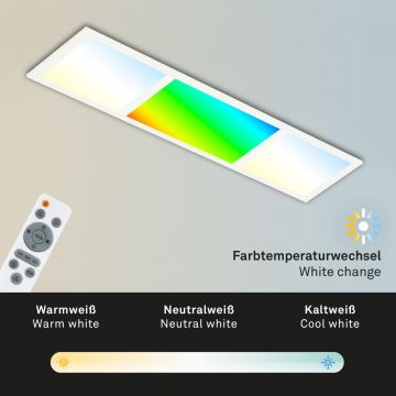 Briloner 7388-016 - Dimmbare RGBW-Deckenleuchte LED/24W/230V 3000-6500K + Fernbedienung