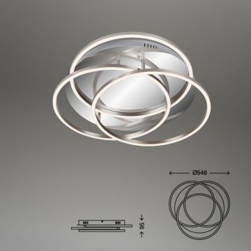 Briloner - Dimmbare LED-Deckenleuchte FRAMES LED/60W/230V glänzend Chrom