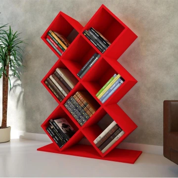 Bücherregal KUMSAL 129x90 cm rot
