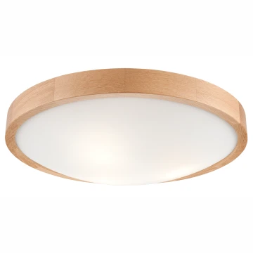 Ceiling Light OAK SLIM 3×E27/60W/230V Oak ø 47 cm