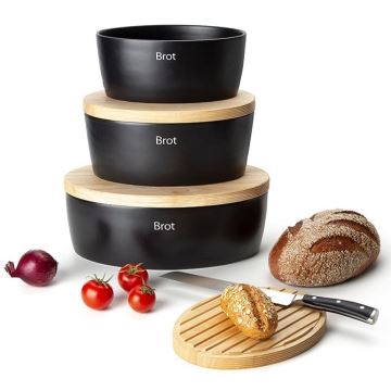 Continenta C3732 - Brotkasten 13,5x36 cm schwarz/beige